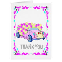 Gracias - coche del boda tarjetas