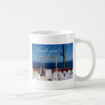 Gracias diseño del boda del destino taza