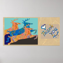 Gracias - extracto de la colección de los ciervos poster