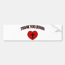 Gracias Jesús (el corazón) Etiqueta De Parachoque