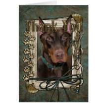 Gracias - las patas de piedra - Doberman - rojo -  Tarjetas