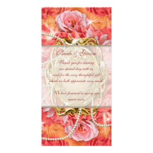 "gracias" las perlas subiós flor del vintage tarjeta personal