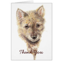Gracias lobo, lobos, Cub, perrito, naturaleza, fau Felicitación
