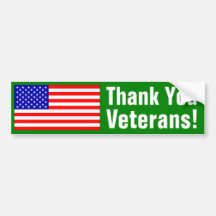¡Gracias los veteranos! Etiqueta De Parachoque