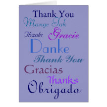Gracias ~ muchas idiomas tarjeta
