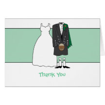 Gracias novia y novio escoceses del boda felicitaciones