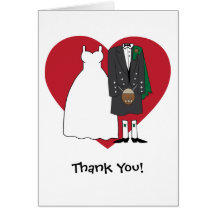 Gracias novia y novio escoceses felicitaciones