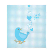 Gracias pájaro azul blocs de papel