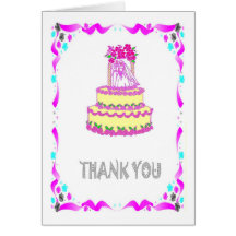 Gracias - pastel de bodas felicitación