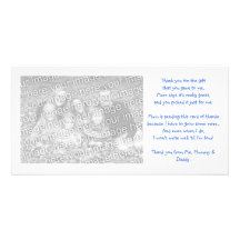 Gracias photocard del bebé tarjetas fotograficas personalizadas