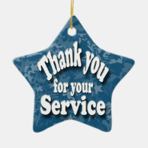 "gracias por su servicio ornamento de navidad