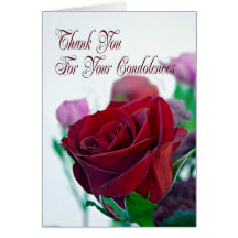 Gracias por su tarjeta de condolencia, con un rosa