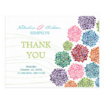 Gracias postal colorida de las flores de la dalia 