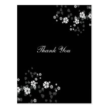 Gracias postcar, flores blancos tarjetas postales