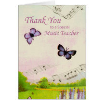 Gracias profesor, música, mariposas felicitacion 