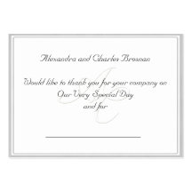 Gracias regalo de boda tarjetas de visita