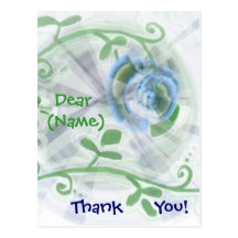 Gracias - remolino floral azul postales
