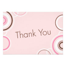 Gracias - rosa y Brown Cirlces Invitacion Personalizada