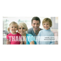 Gracias tarjeta de la foto de familia tarjeta personal con foto