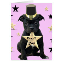 Gracias tarjeta de Staffordshire bull terrier