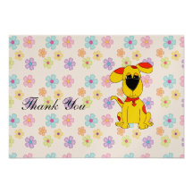 Gracias tarjeta del perrito comunicado personalizado