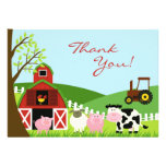 Gracias tarjeta plana de los animales invitacion personalizada