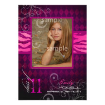 Graduación 2012, estampado de zebra de PixDezines+ Invitación