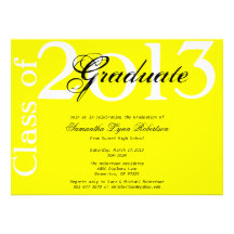 Graduación amarilla elegante Annoucement/invitació