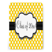Graduación amarilla soleada elegante del lunar invitación