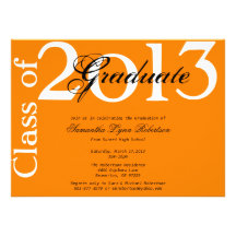 Graduación anaranjada elegante Annoucement/invitac