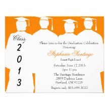 Graduación anaranjada elegante de moda Annoucement Invitaciones Personalizada