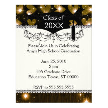 graduación de los corazones del oro invitaciones personales 