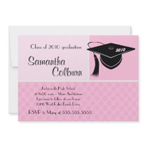 Graduación de moda rosada 2010 de la muchacha 5x7 invitaciones
