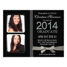 Graduación doble atractiva 2014 de la foto del dia invitaciones personalizada
