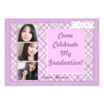 Graduación en colores pastel de la foto de la tela invitación