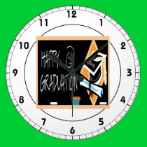 Graduación feliz 2 reloj de pared