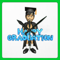 Graduación feliz reloj de pared