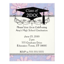 graduación rosada de las margaritas invitacion personalizada