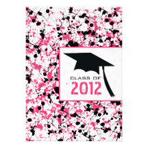 Graduación rosada y negra 2012 de la salpicadura d anuncios personalizados