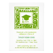 Graduación verde del año de la clase de Personaliz Invitaciones Personalizada