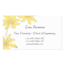 Graduado amarillo de las margaritas plantillas de tarjeta de negocio