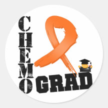Graduado anaranjado de Chemo de la cinta del cánce Pegatina