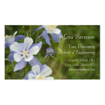 Graduado de las flores de Columbine azul Tarjetas De Visita