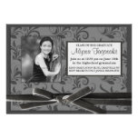 Graduado de plata elegante de la foto de la cinta  comunicados personalizados
