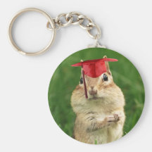 Graduado lindo del Chipmunk Llavero