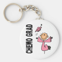 GRADUADO rosado 1 (cáncer de CHEMO de pecho) Llaveros