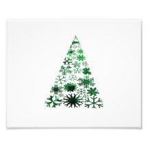 Gráfico abigarrado verde de los copos de nieve del impresiones fotograficas