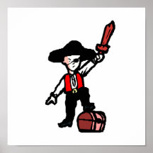 gráfico áspero del muchacho del pirata poster