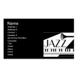 GRÁFICO BLANCO NEGRO DE LA MÚSICA DE JAZZ PLANTILLAS DE TARJETAS DE VISITA
