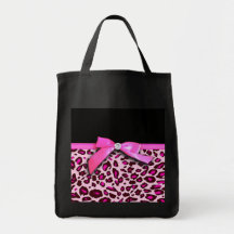 Gráfico del arco de la cinta del estampado leopard bolsa